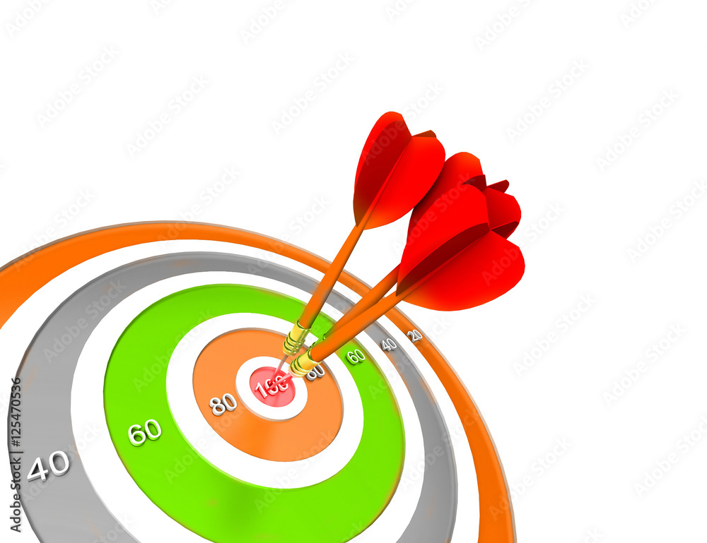 Dart right on the target Dart right on the target