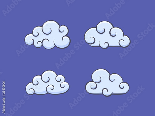 White clouds on blue sky