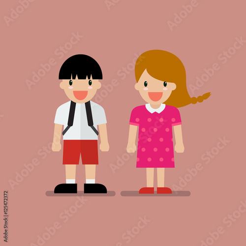 Cute boy and girl