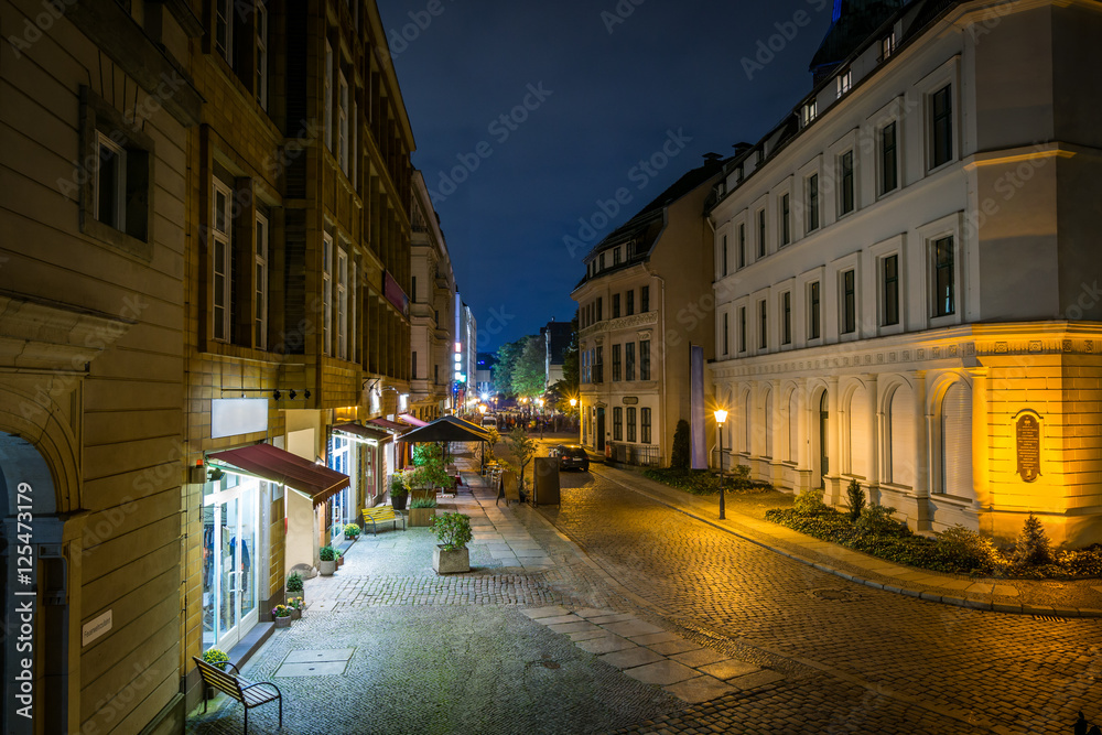 Old city street by night