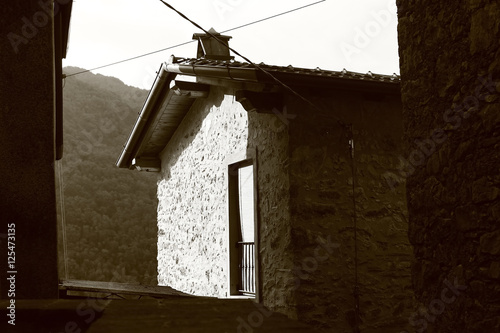 black and white shot of an Italian house photo