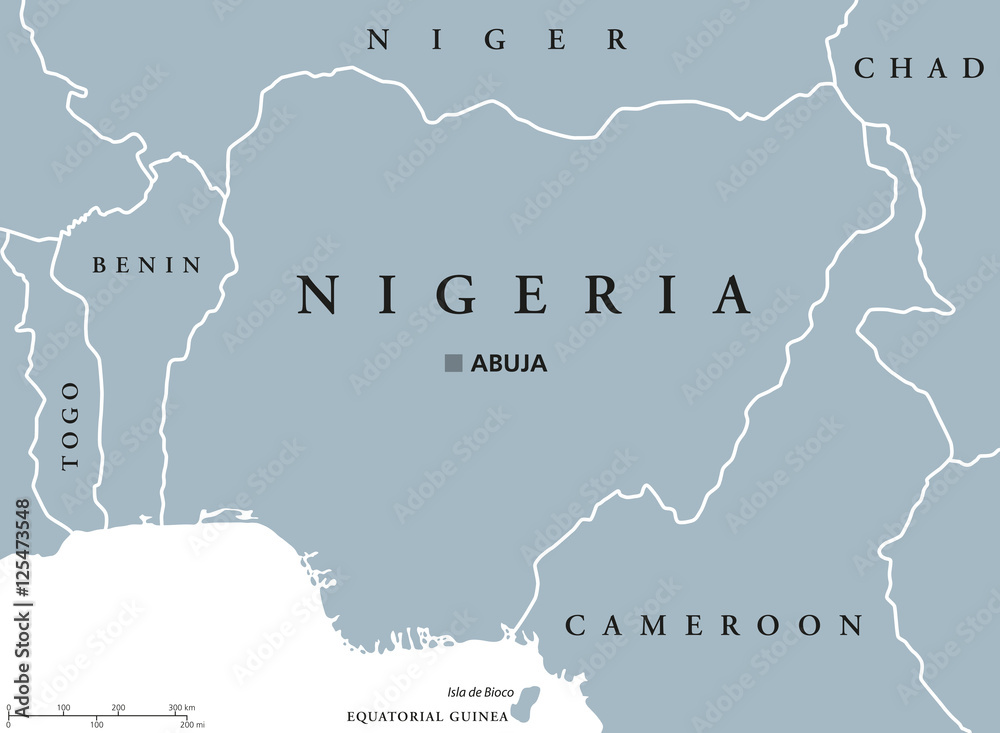 Vecteur Stock Nigeria Political Map With Capital Abuja National