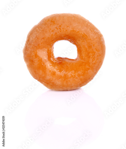 Sprinkle sugar donuts on white background