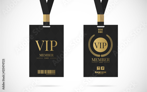 Vip member card set vector design illustration