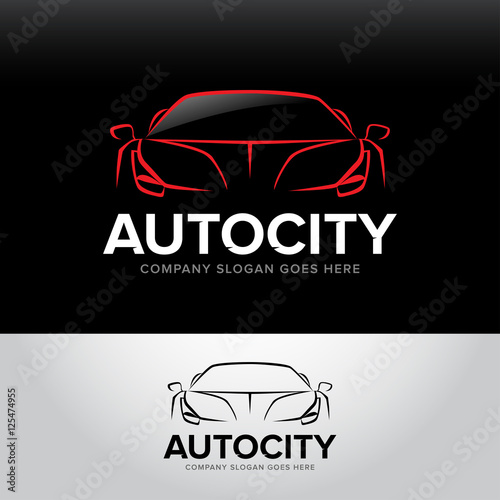 'Autocity' car logotype - car service and repair, vector set. Car logo. Isolated auto theme logo.