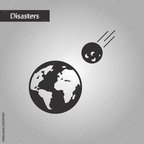 black and white style meteorite earth