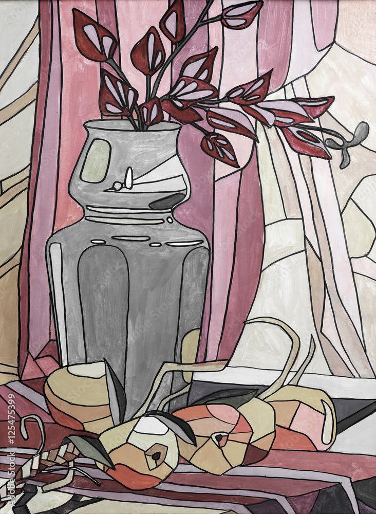 Obraz premium Watercolor still life with pears