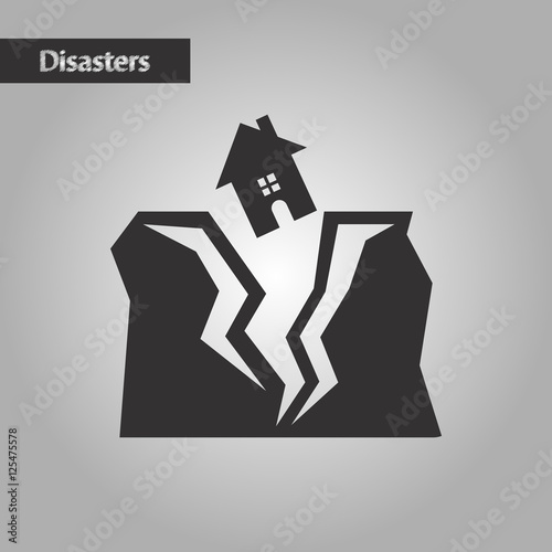 black and white style house earthquake