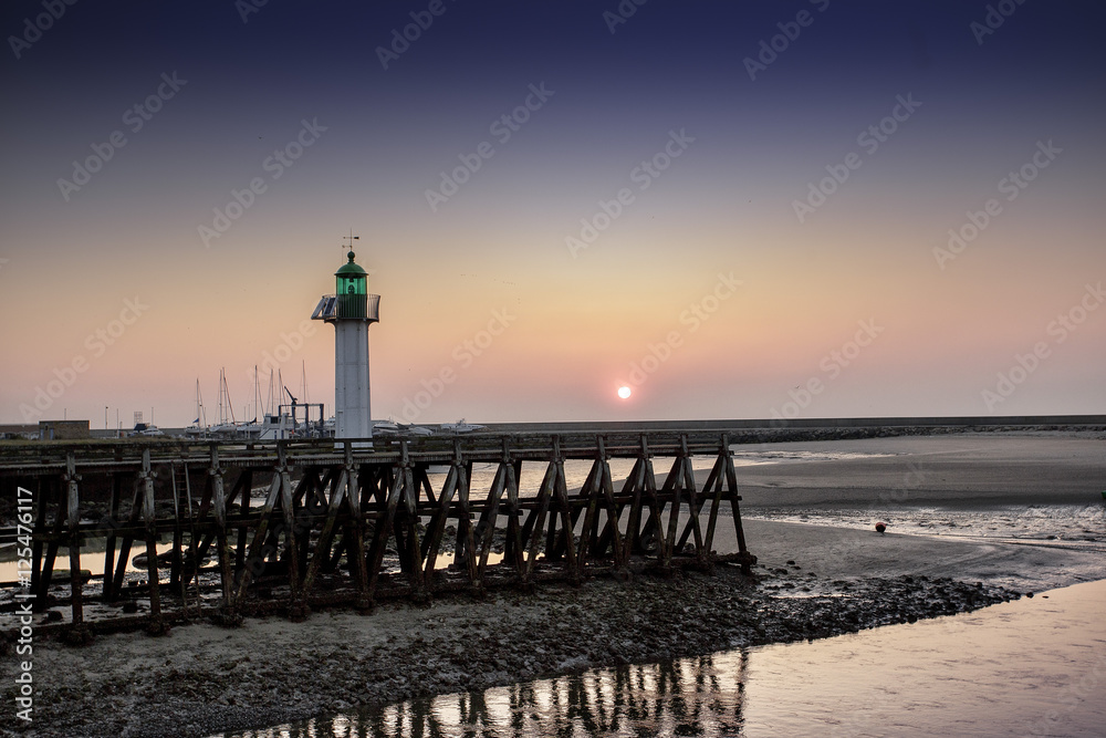 Lighthouse and Pier at Deauville Normandy France