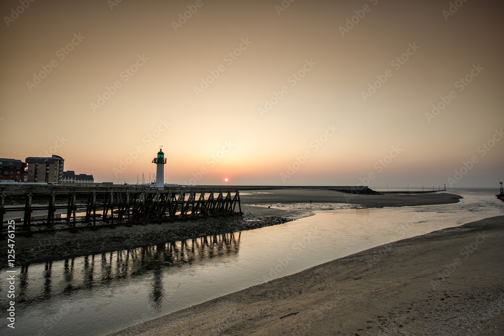 Lighthouse and Pier at Deauville Normandy France