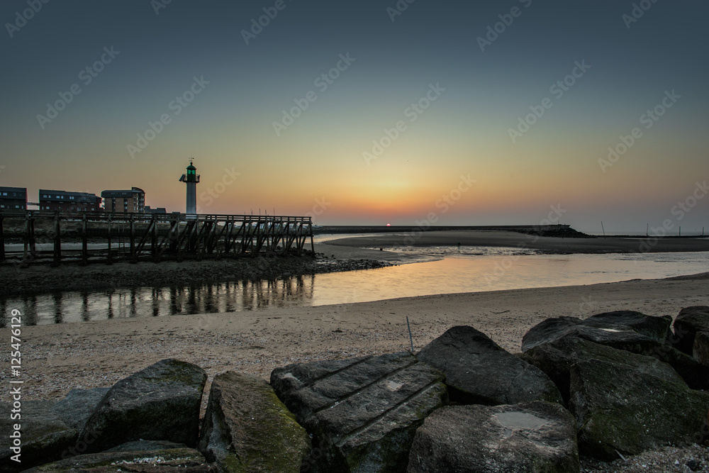 Lighthouse and Pier at Deauville Normandy France