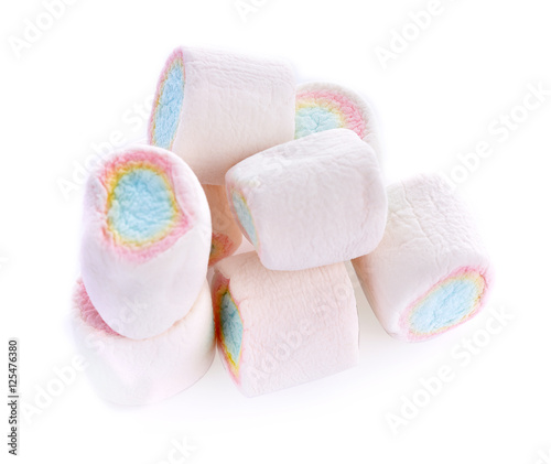 Marshmallows vanilla isolated on white background