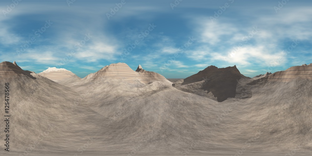 Panorama Mountains. Environment map. HDRI map. Equirectangular projection. Spherical panorama.
