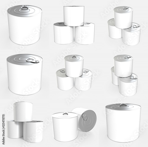 Tin can isolated. 3d rendering.