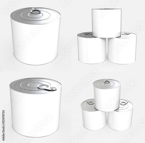 Tin can isolated. 3d rendering.