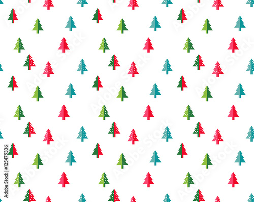 Christmas tree Seamless pattern for new year greeting card/wallpaper background. Vector Illustration. fir tree symbol.