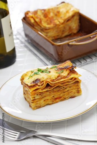 lasagna alla bolognese, italian cuisine
