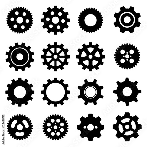 Gear Cog Wheel Mechanical Service and Repair Icon Variation
