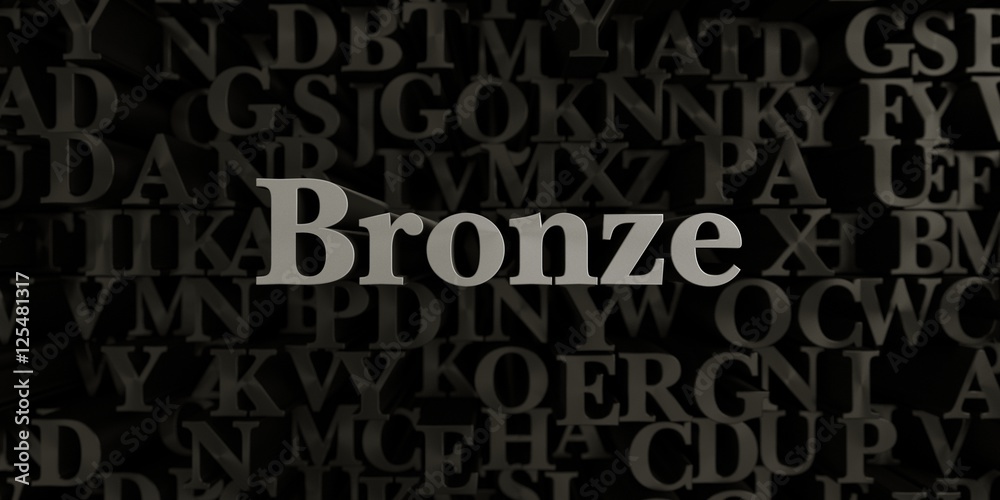 Bronze - Stock image of 3D rendered metallic typeset headline illustration.  Can be used for an online banner ad or a print postcard.