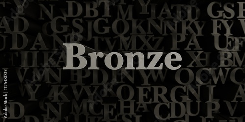 Bronze - Stock image of 3D rendered metallic typeset headline illustration. Can be used for an online banner ad or a print postcard.