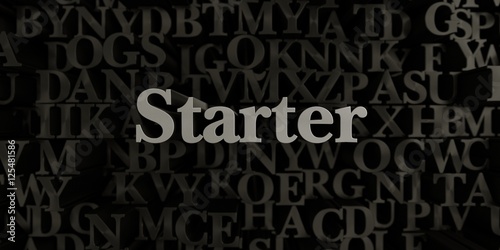 Starter - Stock image of 3D rendered metallic typeset headline illustration. Can be used for an online banner ad or a print postcard.