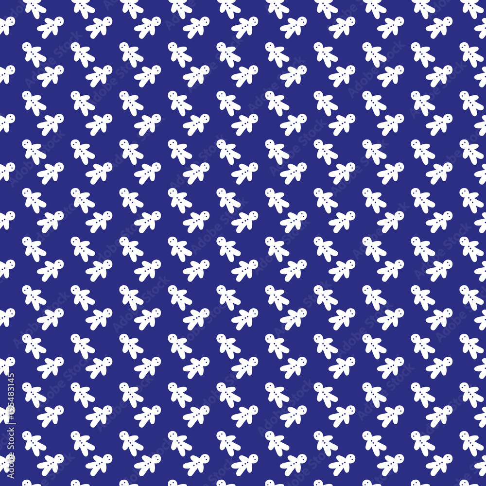 blue gingerbread seamless pattern blue gingerbread seamless pattern