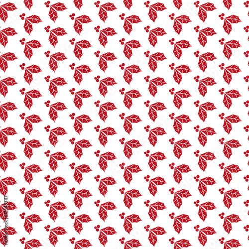red holly seamless pattern
