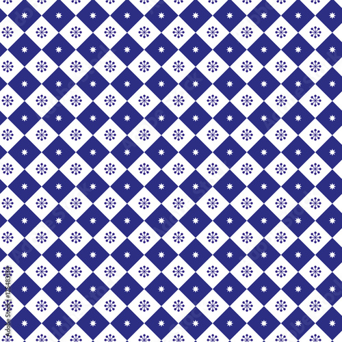 checkered blue winter seamless pattern