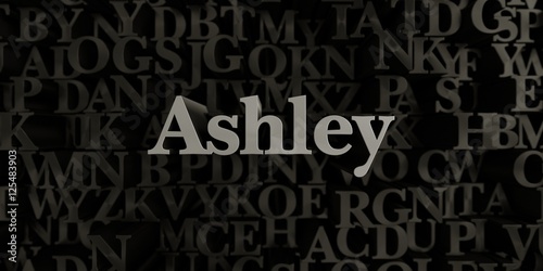 Ashley - Stock image of 3D rendered metallic typeset headline illustration. Can be used for an online banner ad or a print postcard.