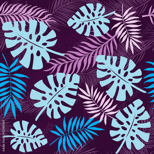 tropical leaves seamless pattern background