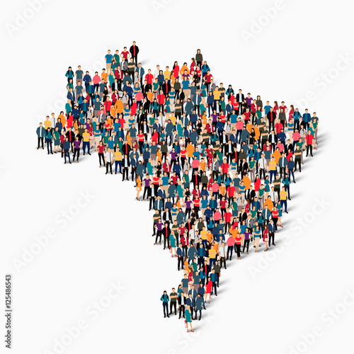 people map country brazil vector
