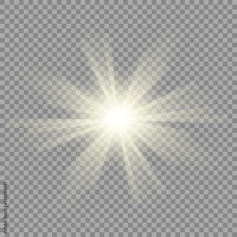 Glow light effect. Star burst with sparkles. Vector illustration