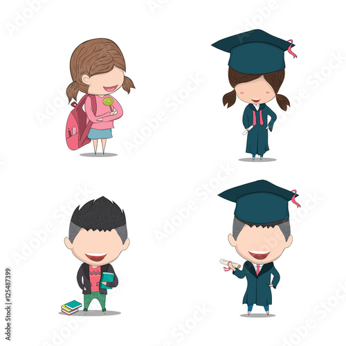 Set graduated pupils, drawing by hand vector
