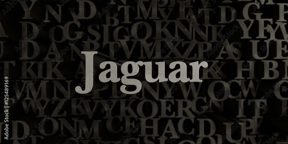 Jaguar - Stock image of 3D rendered metallic typeset headline illustration.  Can be used for an online banner ad or a print postcard.