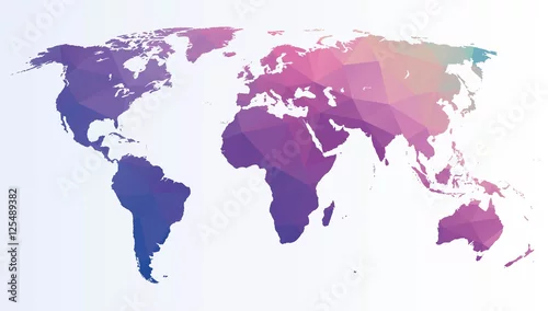 Naklejka na ścianę Mapa świata wielokąta