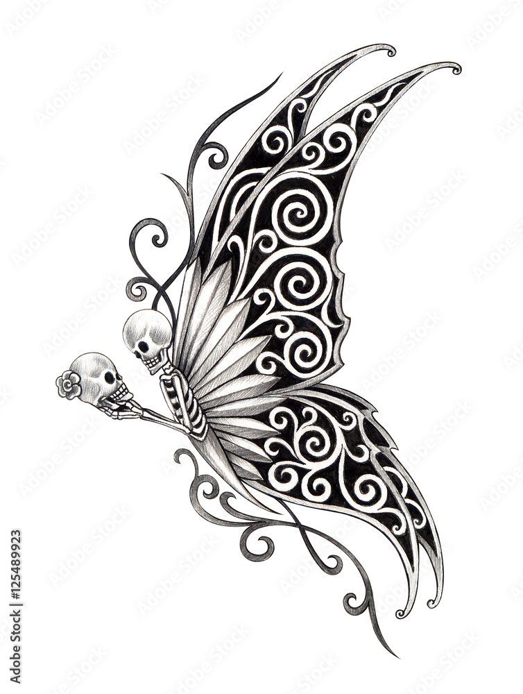 Skull butterfly tattoo  Skull butterfly tattoo Geometric tattoo arm Full  sleeve tattoos