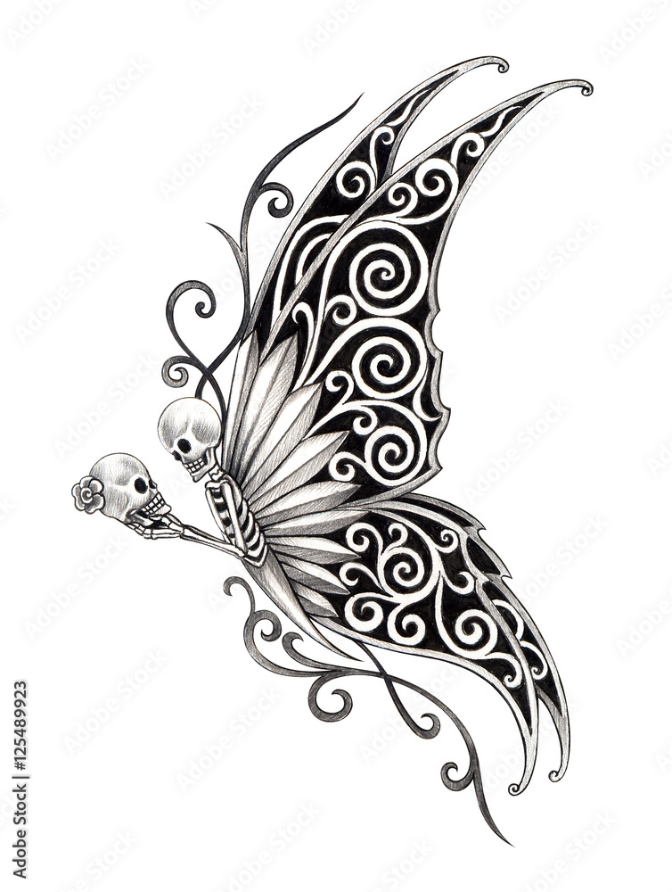 Buy Half Butterfly and Half Flowers Tattoo Design Stenciltattoo Online in  India  Etsy