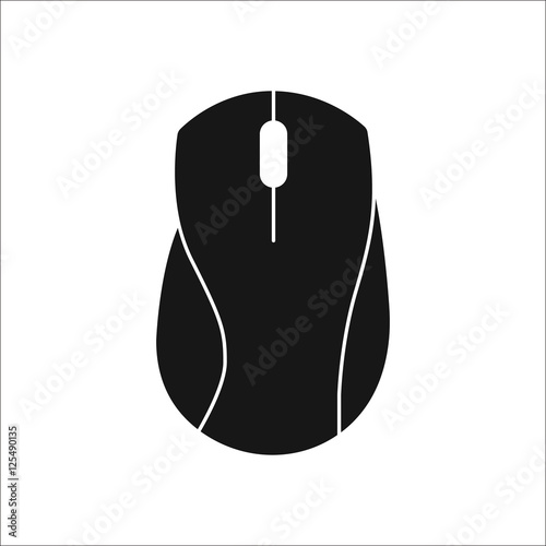 Computer mouse symbol silhouette icon on background