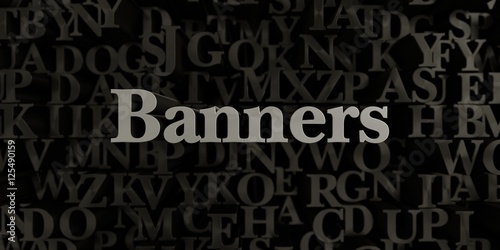 Banners - Stock image of 3D rendered metallic typeset headline illustration. Can be used for an online banner ad or a print postcard.
