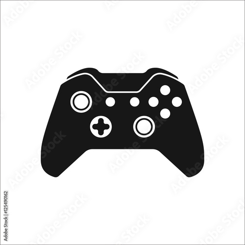 Game Controller or gamepad symbol silhouette icon on background