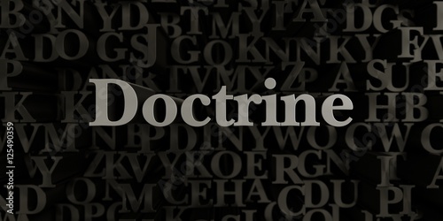 Εκτύπωση καμβά Doctrine - Stock image of 3D rendered metallic typeset headline illustration