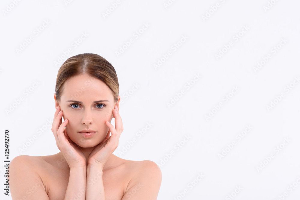 Sensual girl enjoying facial skincare treatment Sensual girl enjoying facial skincare treatment