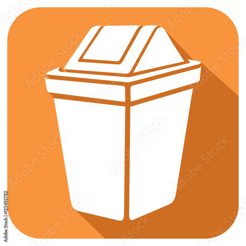 recycle bin flat icon (waste can sign)