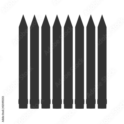 Set of  Pencils Silhouette with eraser Icon Symbol Design. Vector illustration isolated on white background for Back to School Items.