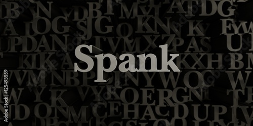 Εκτύπωση καμβά Spank - Stock image of 3D rendered metallic typeset headline illustration