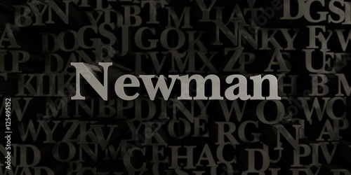 Newman - Stock image of 3D rendered metallic typeset headline illustration. Can be used for an online banner ad or a print postcard.