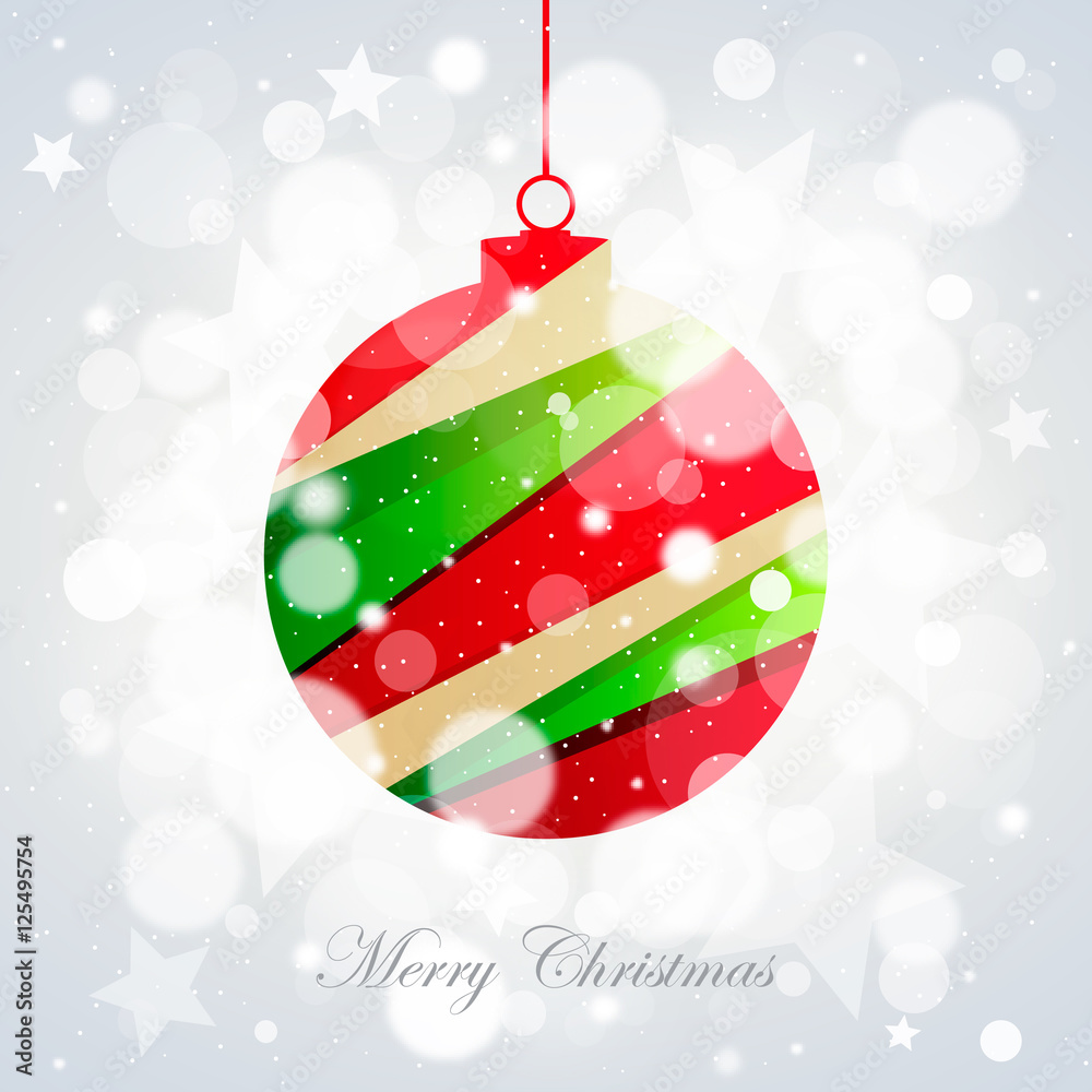 Christmas card with hanging bauble
