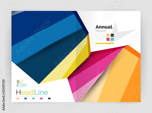 Business abstract geometric financial report brochure template