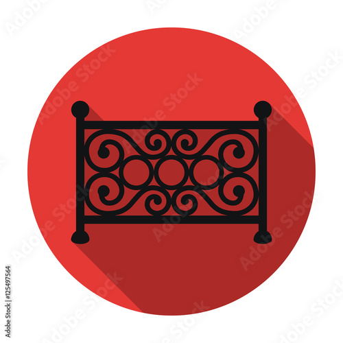 Fence icon in flat style isolated on white background. Park symbol stock vector illustration.