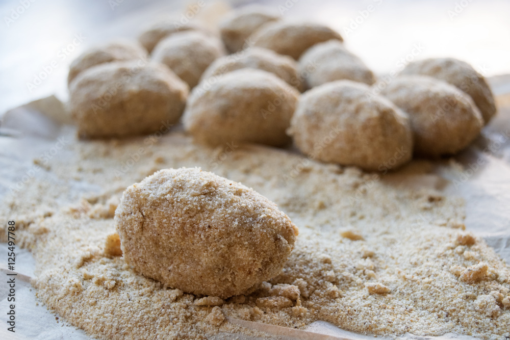 step of preparation of sicilian arancine step of preparation of sicilian arancine